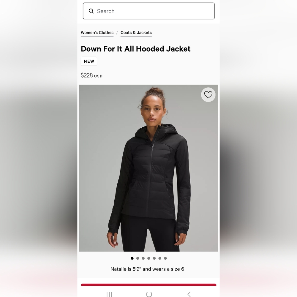 Lululemon jacket fit size 0-2